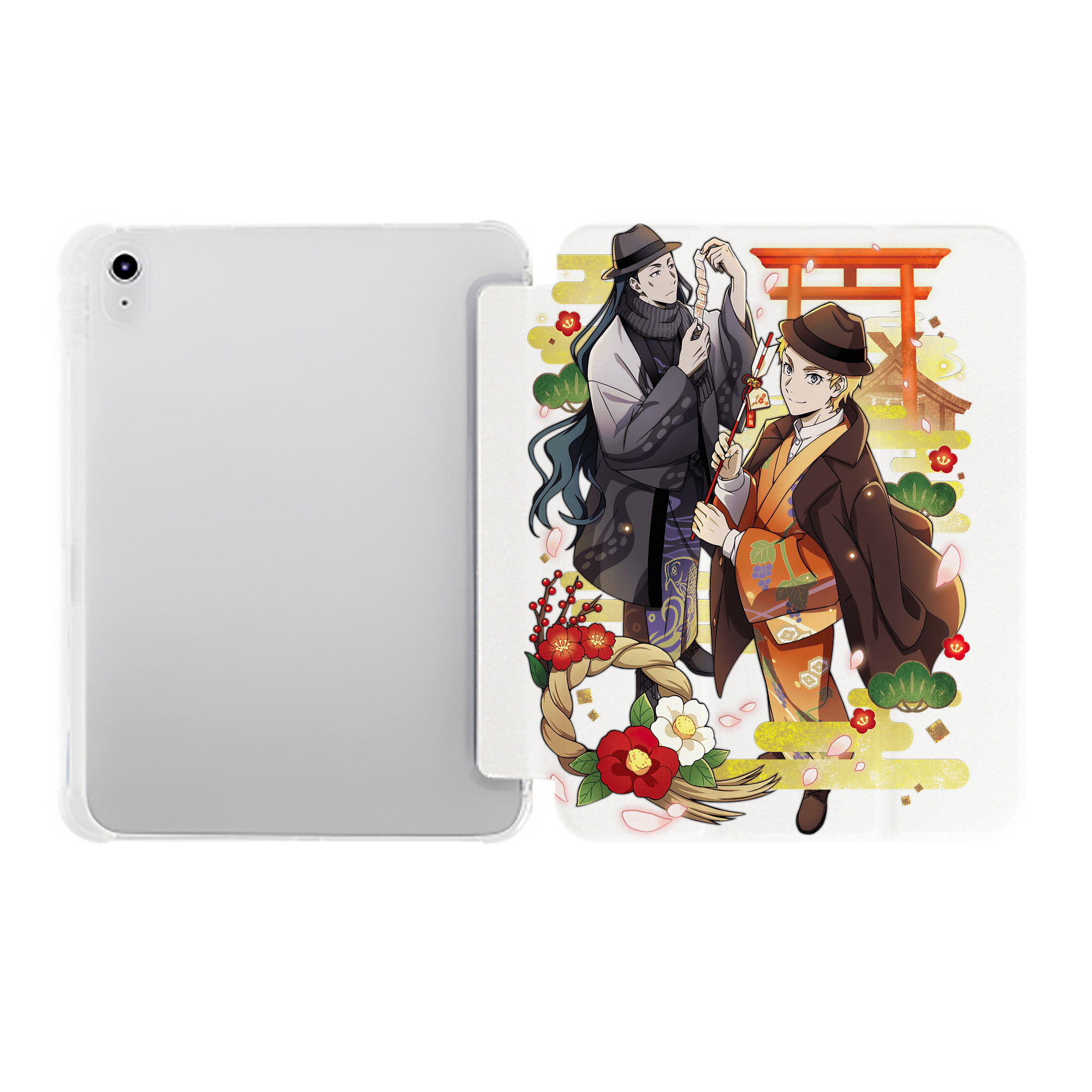 （画像用） 文豪ストレイドッグス Bungo Stray Dogs IPad ケース ペン収納付き 三つ折りスタンド PUレザー×シリコン 対応機種9.5/10.5/10.9インチ